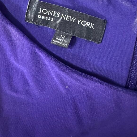 Jones New York Dress Purple Size 12 Polyester Spandex - Picture 4 of 7
